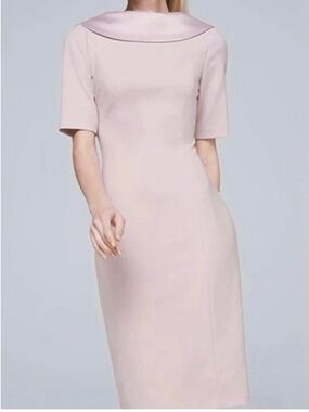 White House Black Market Light Pink Midi Sheath Dress size XS-S